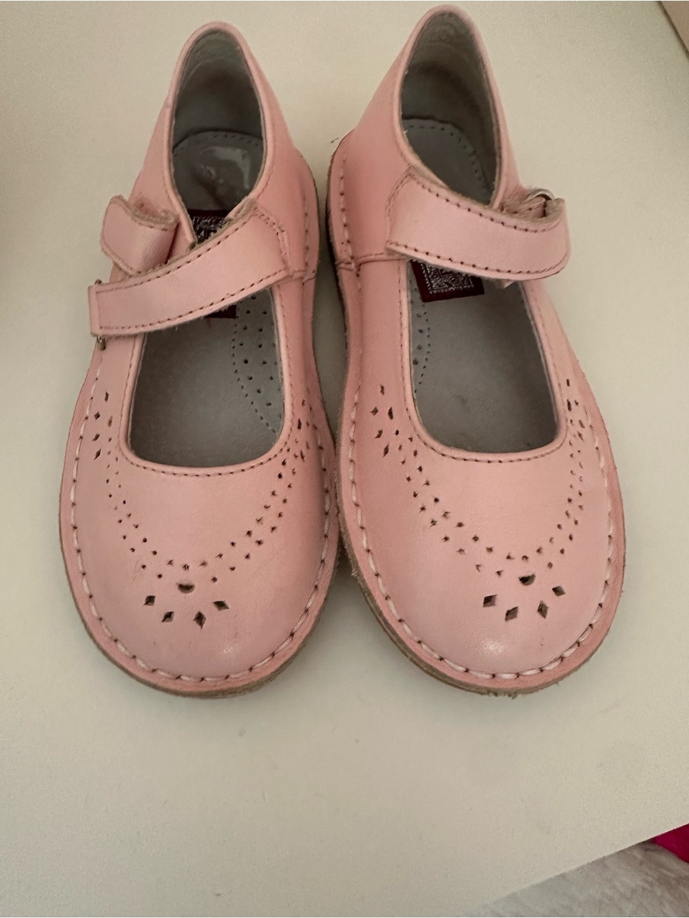 L'Amour Pink Mary Jane Leather Shoes, size 9T